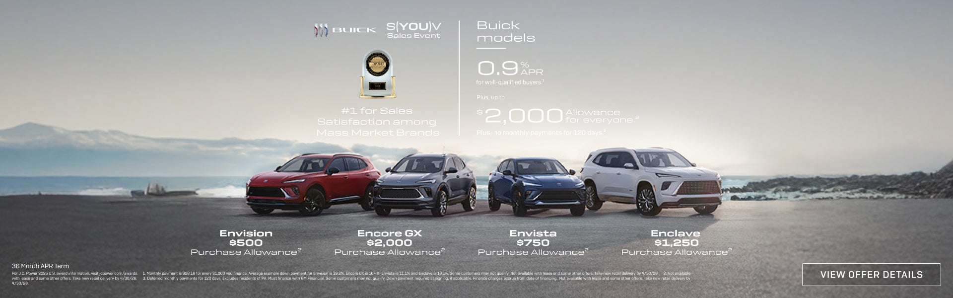 0.9% APR FOR 36 MONTHS
FOR WELL-QUALIFIED BUYERS.1

Plus, up to $2,000 ALLOWANCE for everyone.2

...