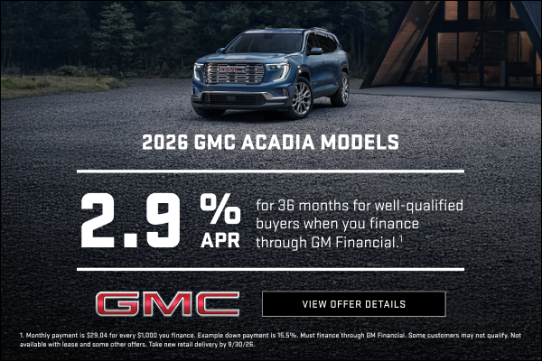 2.9% APR FOR 36 MONTHS for well-qualified buyers when you finance through GM Financial.1

$750 PU...