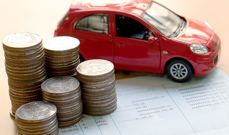 toy car with some coins